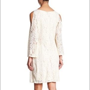 Adrianna Papell cold shoulder lace shift dress